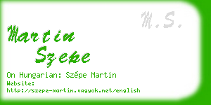 martin szepe business card