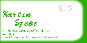 martin szepe business card